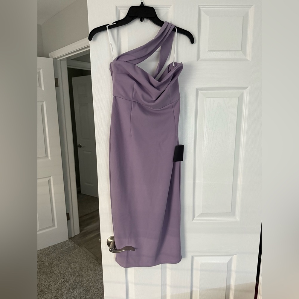 Lulu's Lavender One Shoulder Dress